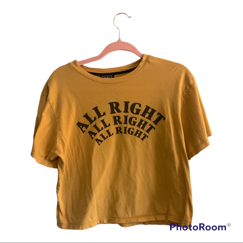 Riot Queen Mustard Colored Crop T-Shirt All Right All Right All Right